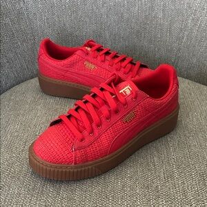 Puma Basket Platform Woven Women's Shoes